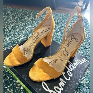 Sam Edelman Odila Yellow Suede High Heeled Sandals Women’s 7.5W Beautiful!